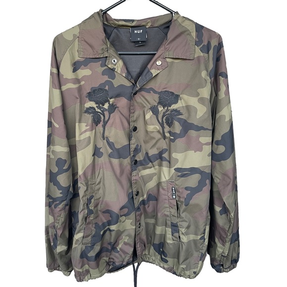 HUF Other - Huf Embroidered Camo Windbreaker Jacket Men's Size S